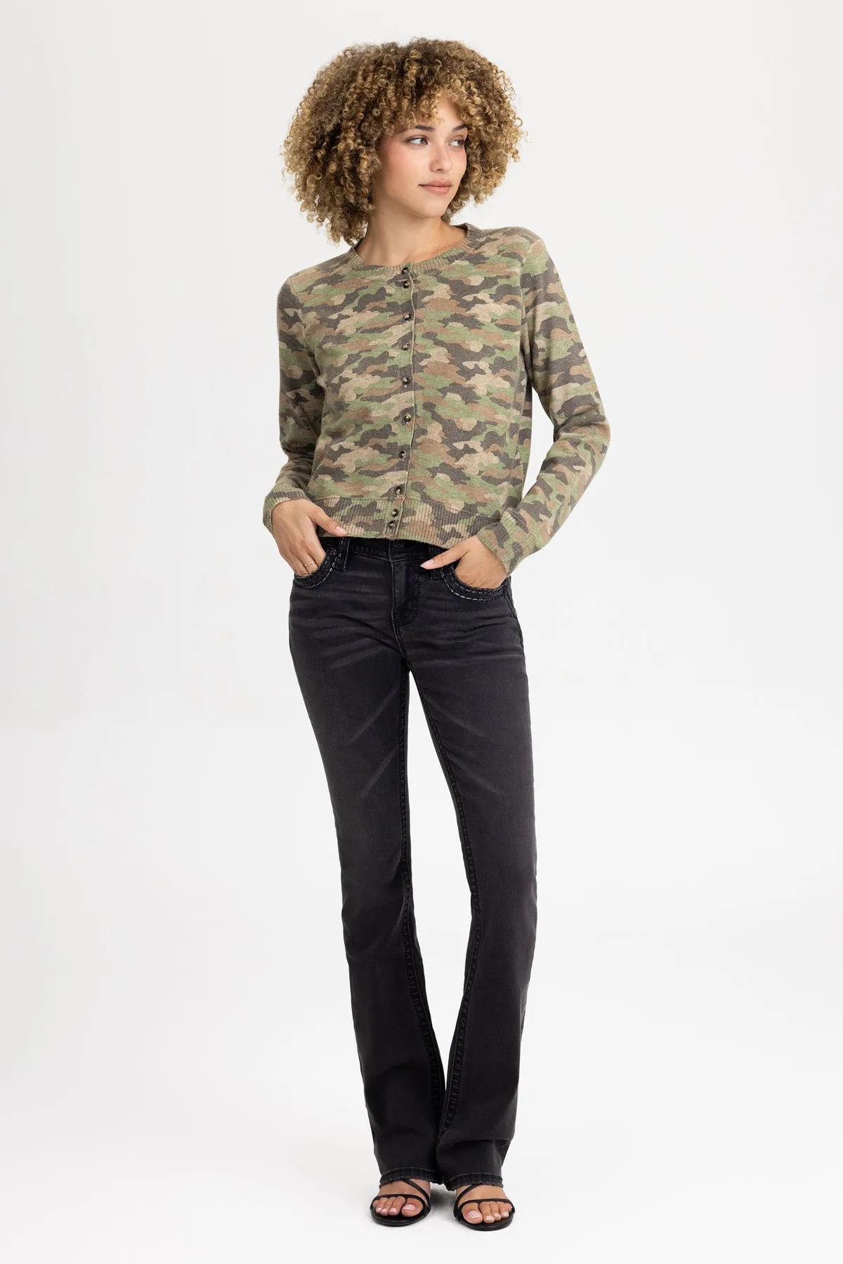 Reese Camo Knit Cardigan sold by Miss Me product image thumbnail 3