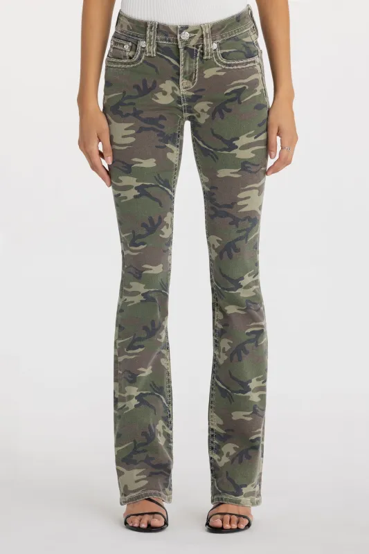Silas Camo Stitched Bootcut Jeans sold by Miss Me