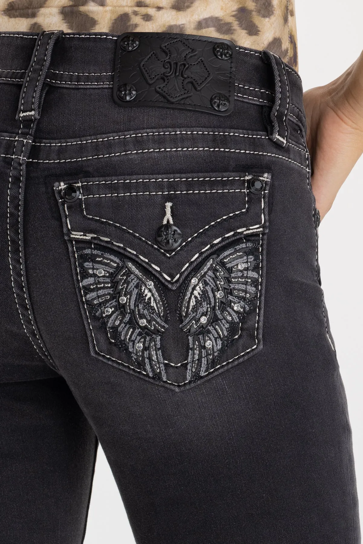Ziven Wing Stitched Bootcut Jeans sold by Miss Me