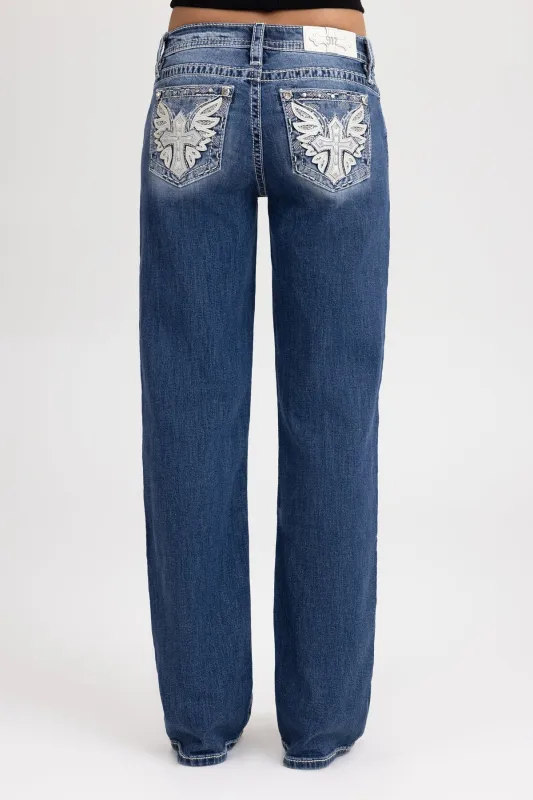 Malika Wing Cross Slim Wide sold by Miss Me