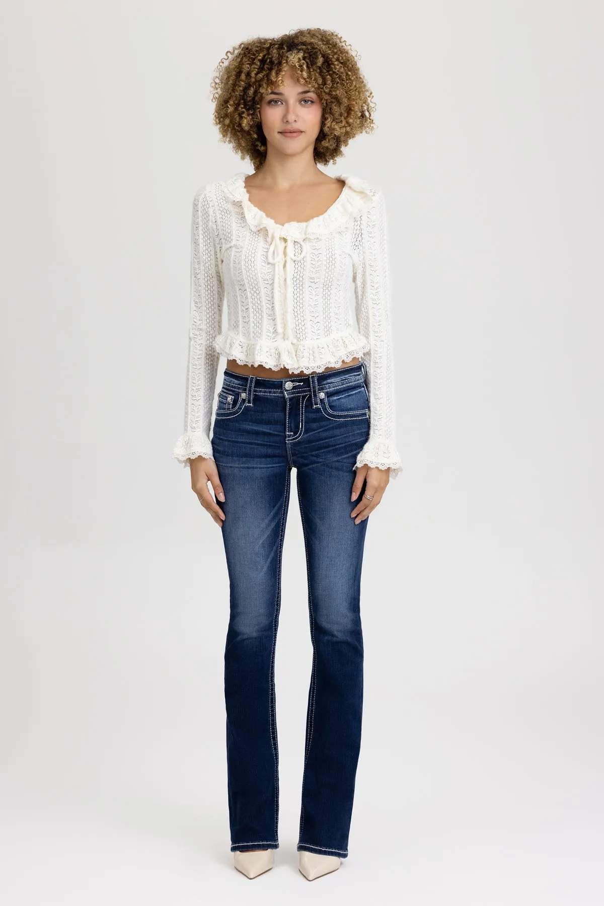 Nyah Cross Stitched Bootcut Jeans sold by Miss Me product image thumbnail 5