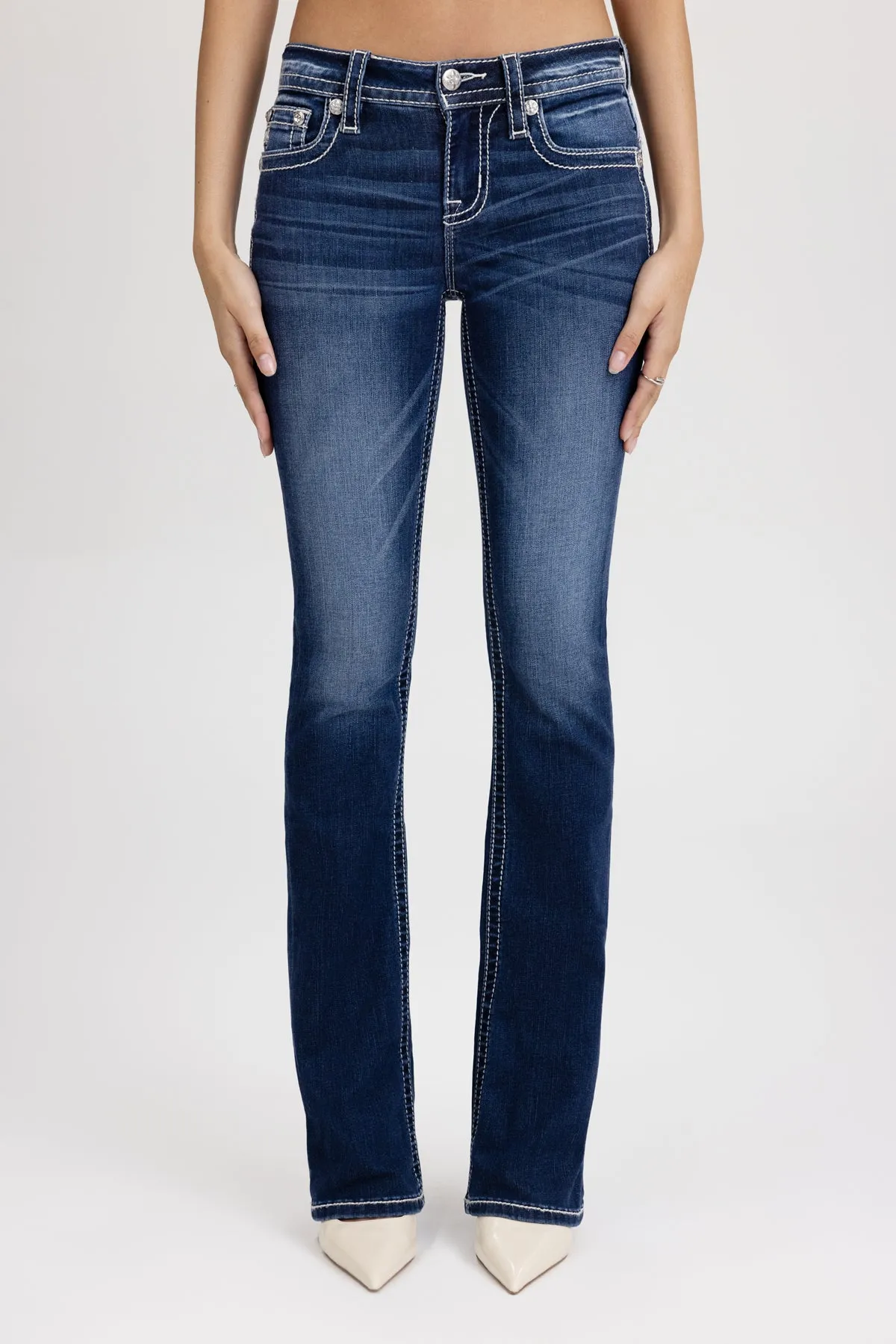 Nyah Cross Stitched Bootcut Jeans sold by Miss Me product image thumbnail 2