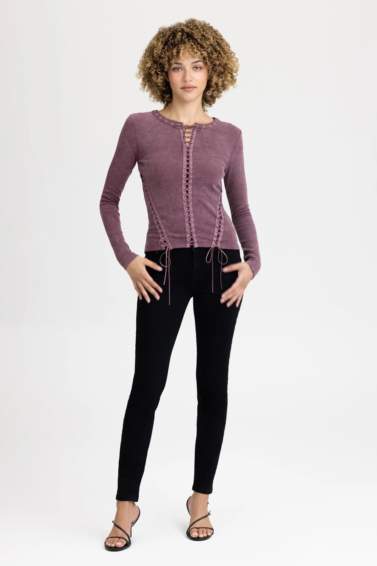 Lola Lace Up Top sold by Miss Me product image thumbnail 5