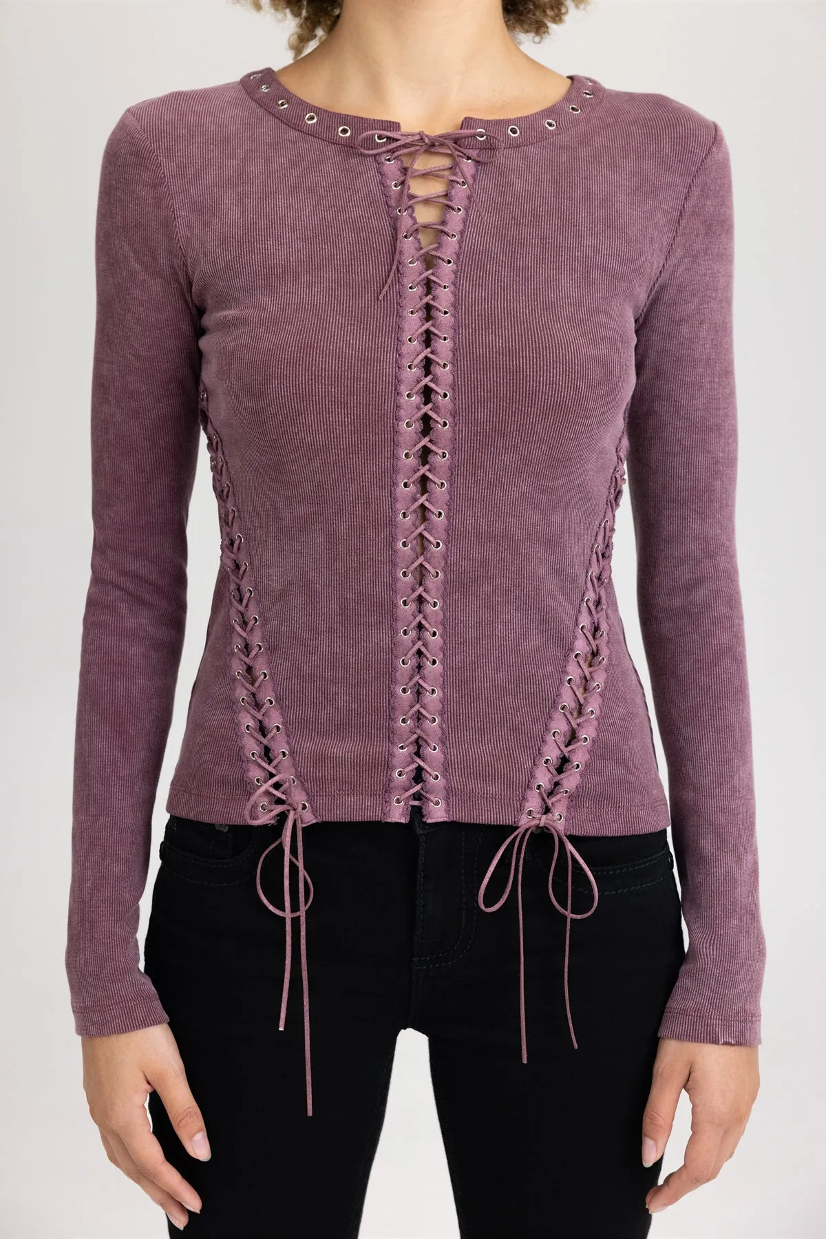 Lola Lace Up Top sold by Miss Me product image thumbnail 3