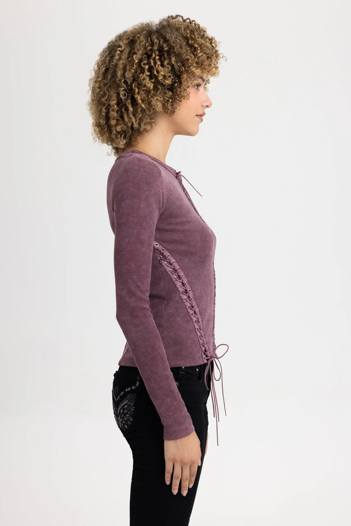 Lola Lace Up Top sold by Miss Me product image thumbnail 4