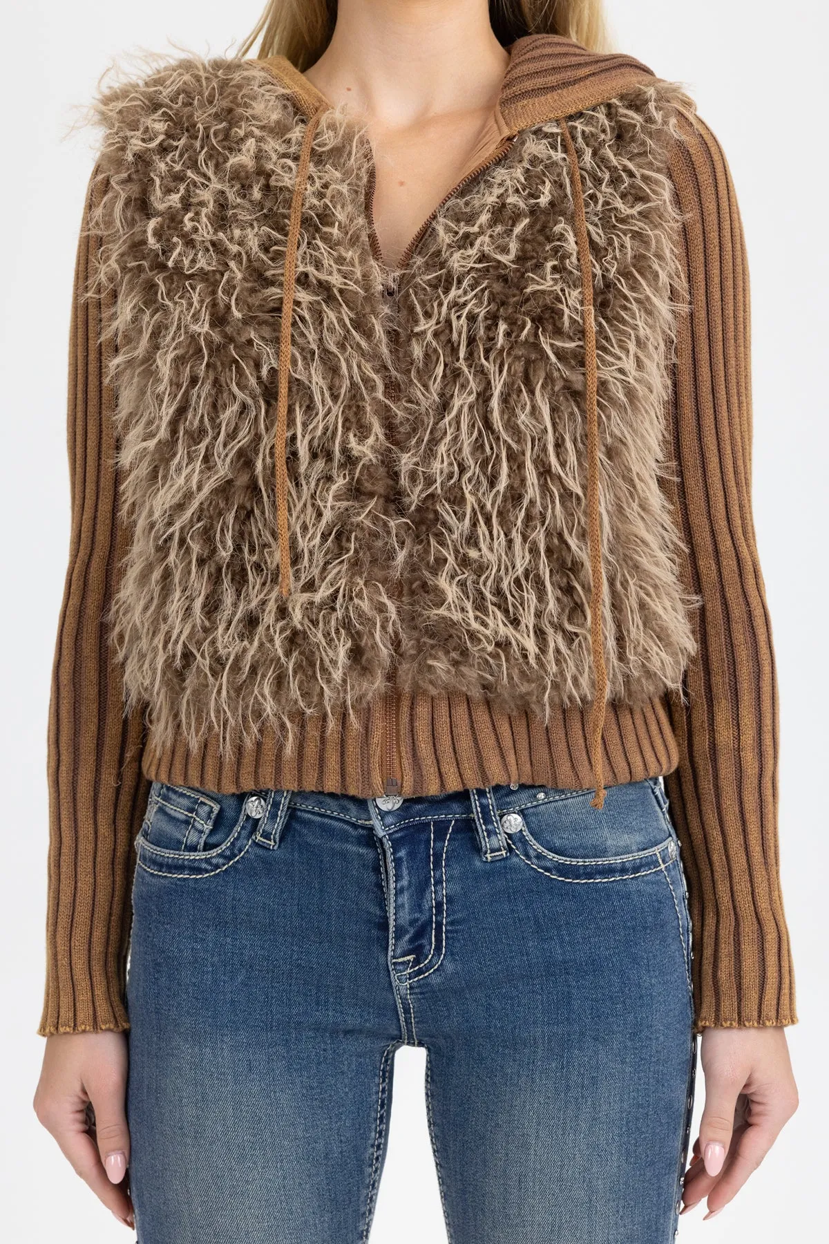 Katz Shaggy Faux Fur Jacket sold by Miss Me product image thumbnail 3