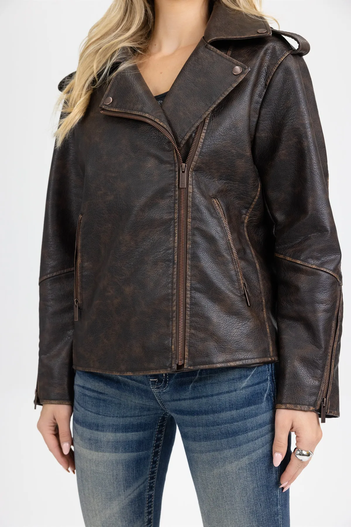 Elara Leather Jacket sold by Miss Me product image thumbnail 2