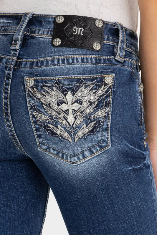 Adina Cross Bootcut Jeans sold by Miss Me