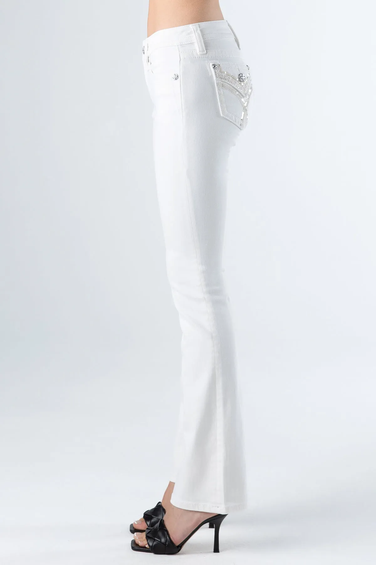 White Crossed Lines Denim sold by Miss Me product image thumbnail 4