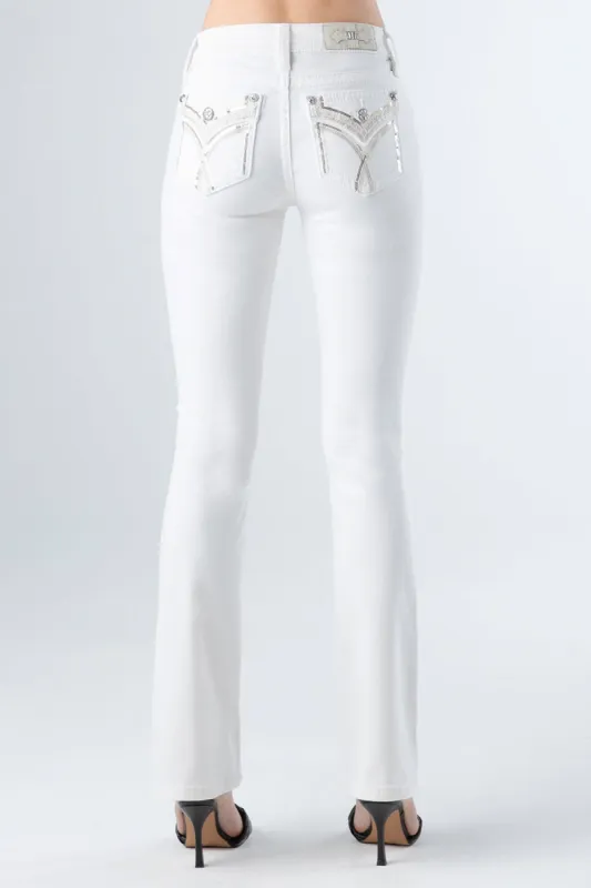 White Crossed Lines Denim sold by Miss Me
