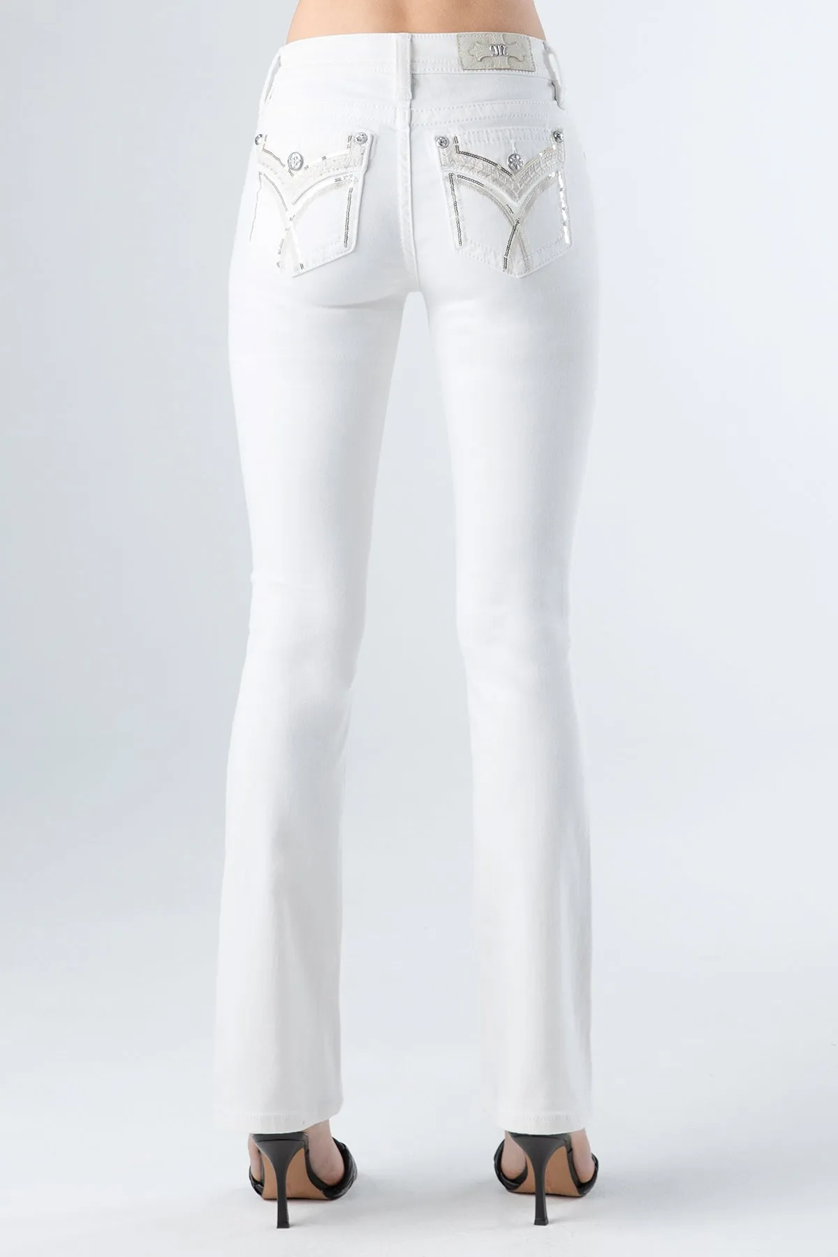 White Crossed Lines Denim sold by Miss Me