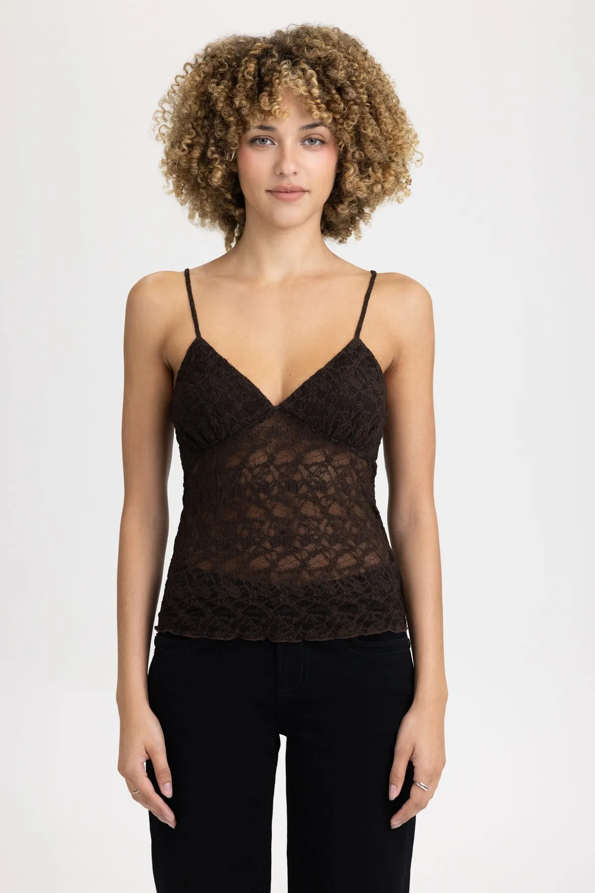Eliana Lace Tank Top sold by Miss Me