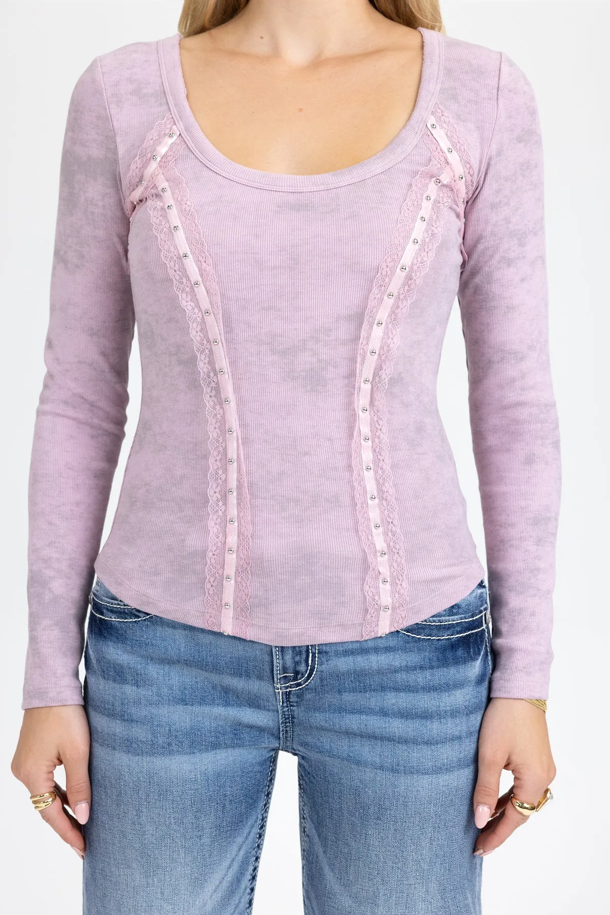 Juliana Lace Trim Top sold by Miss Me product image thumbnail 3