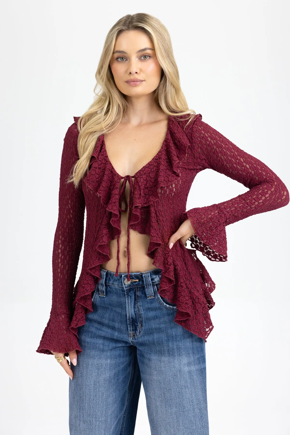 Emory Lace Ruffle Top sold by Miss Me product image thumbnail 2