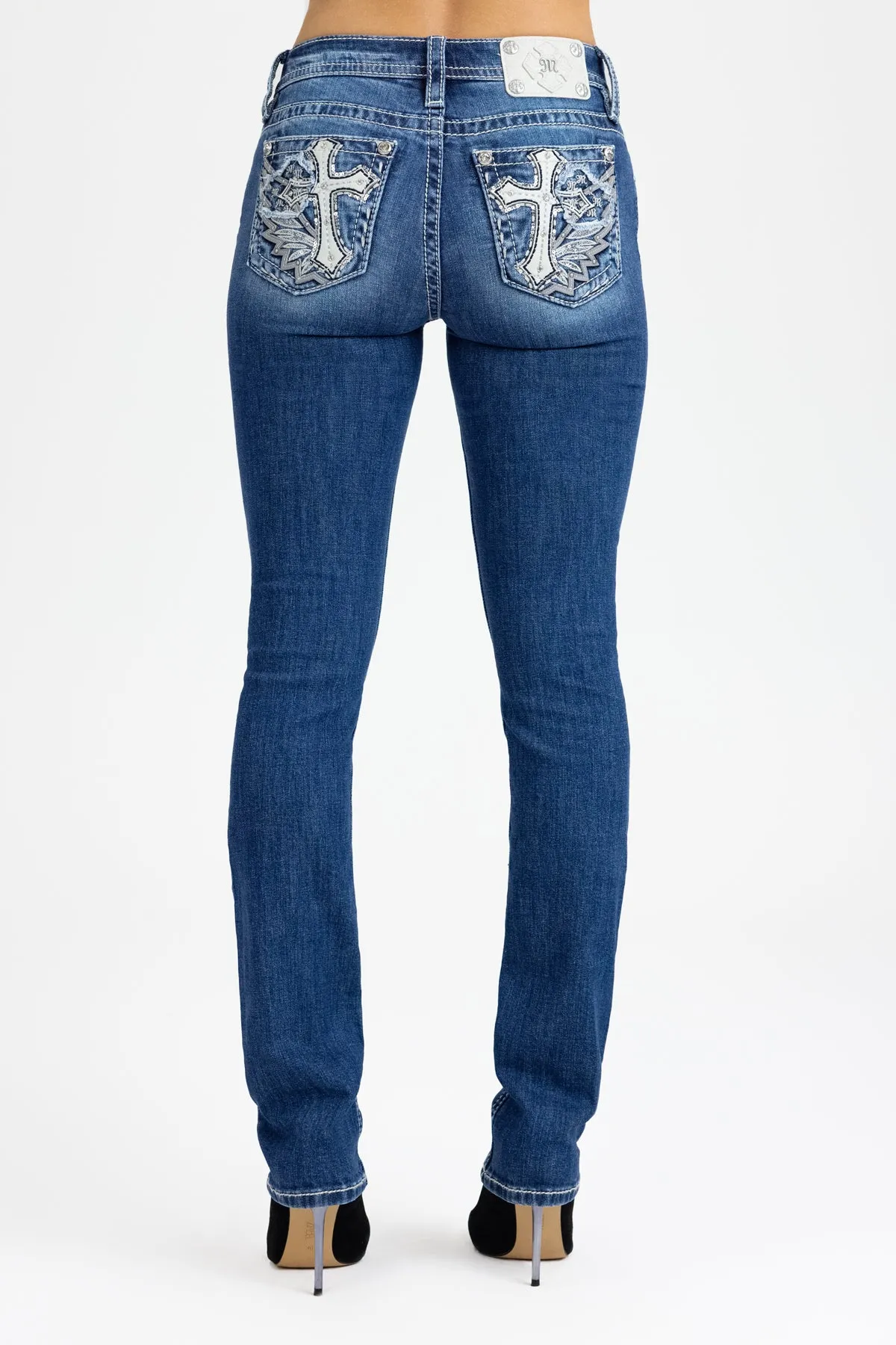 Kenna Cross Straight Jeans sold by Miss Me