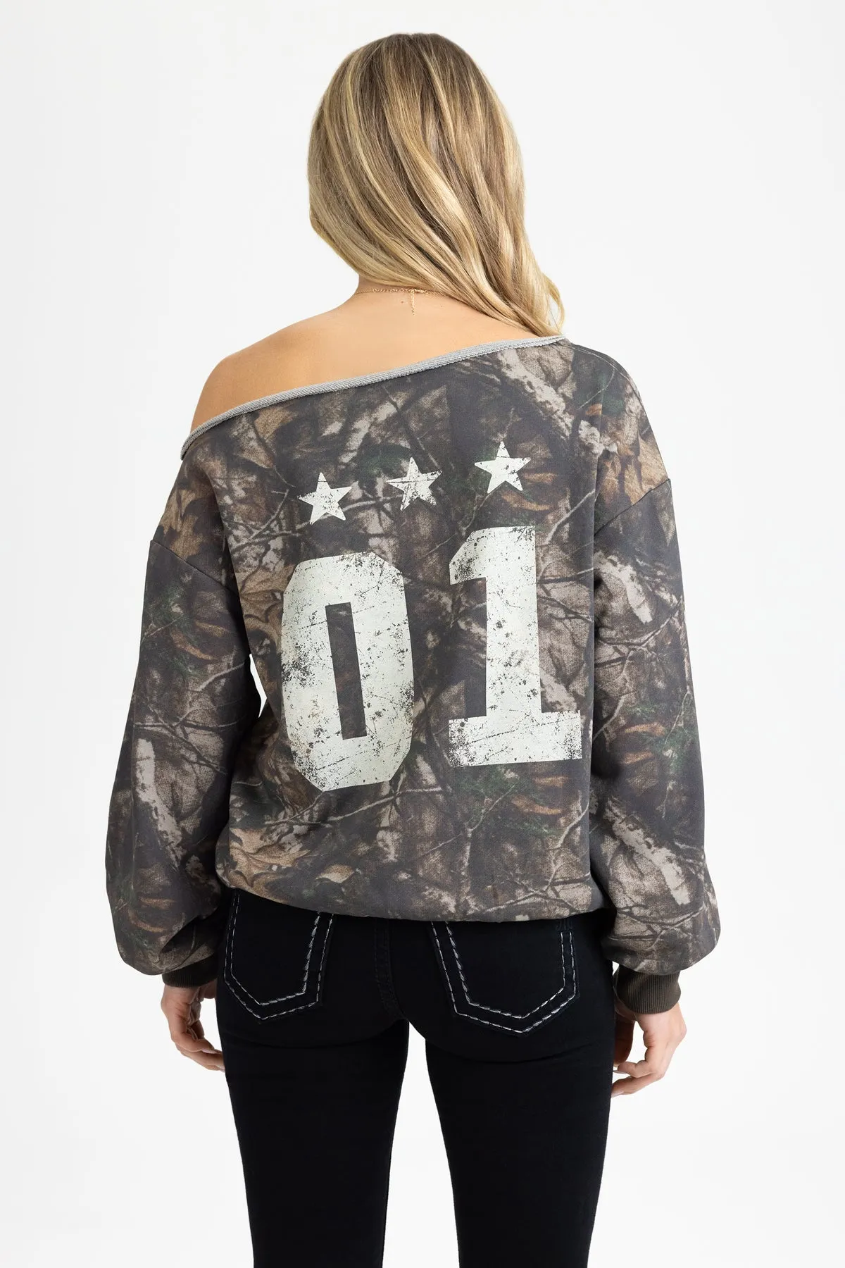 Charlene Camo One-Shoulder Top sold by Miss Me product image thumbnail 5