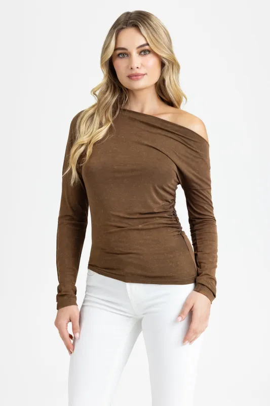 Gaia Cowl Neck Top sold by Miss Me