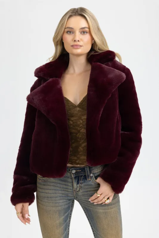 Amari Faux Fur Jacket sold by Miss Me