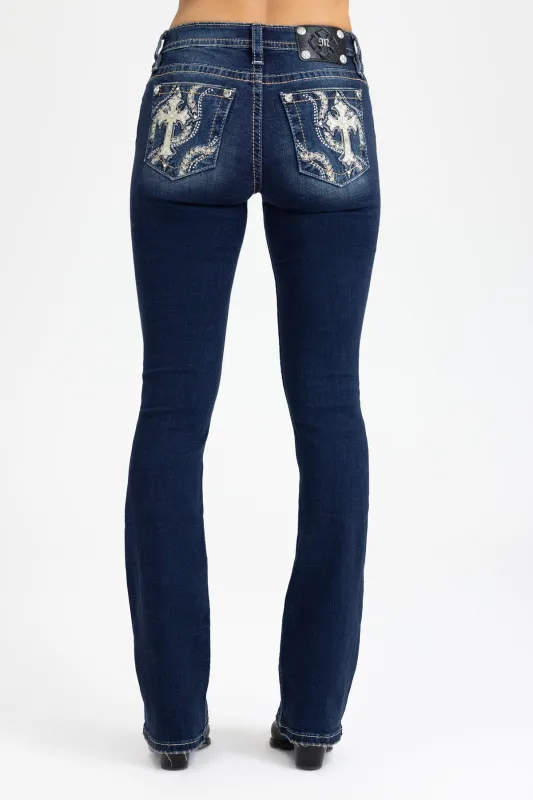 Raelyn Cross Bootcut Jeans sold by Miss Me