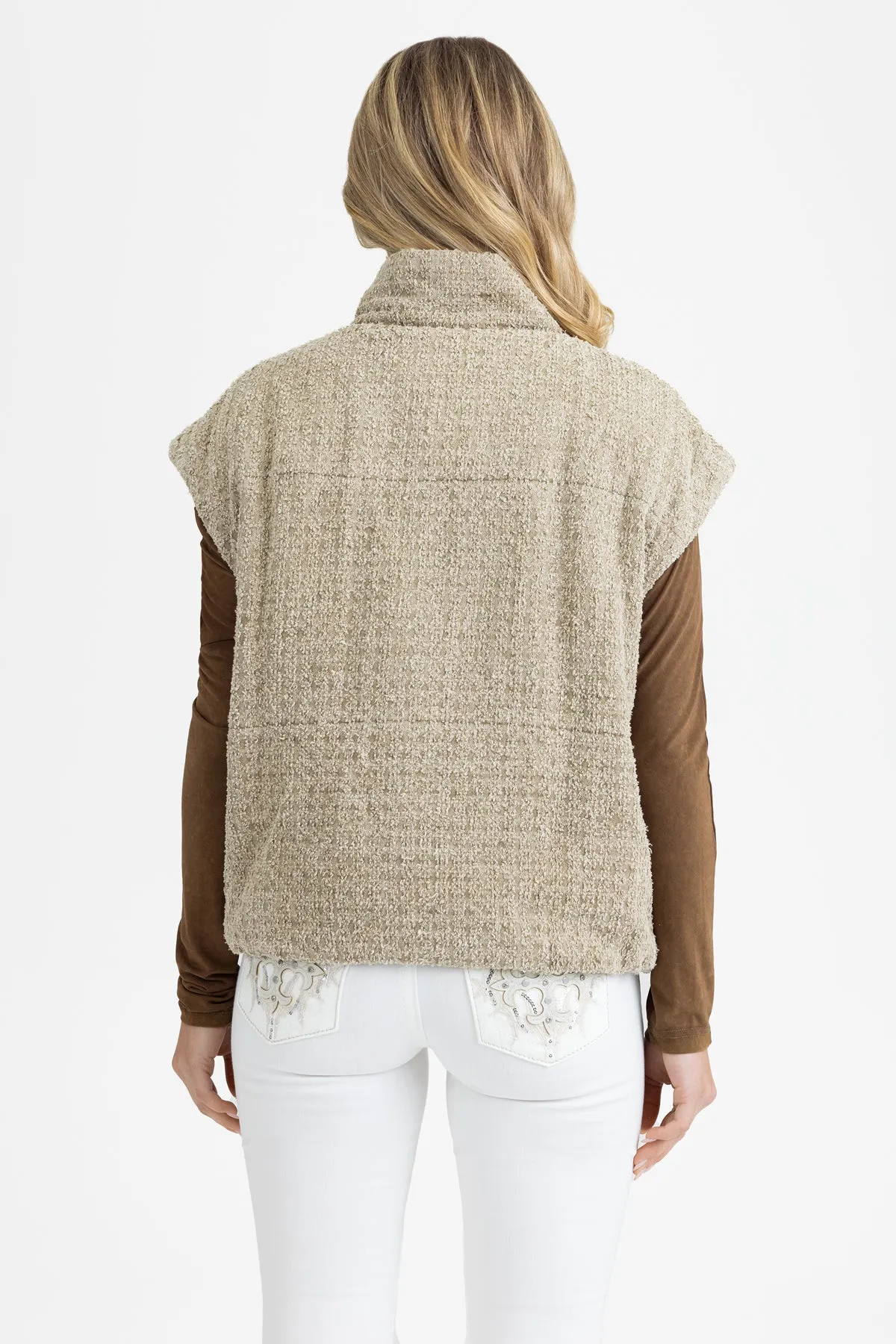 Levelle Bouclé Puffer Vest sold by Miss Me product image thumbnail 5