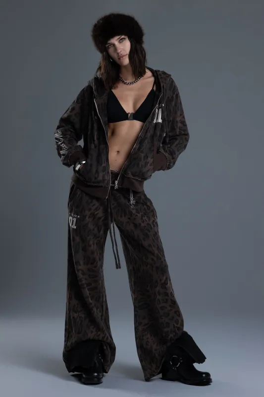 Sidney Leopard Sweatpants sold by Miss Me