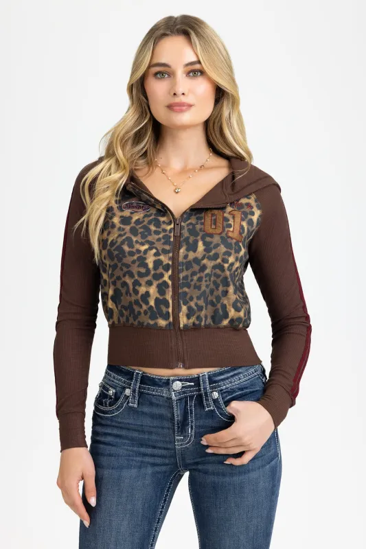 Leva Leopard Hoodie sold by Miss Me