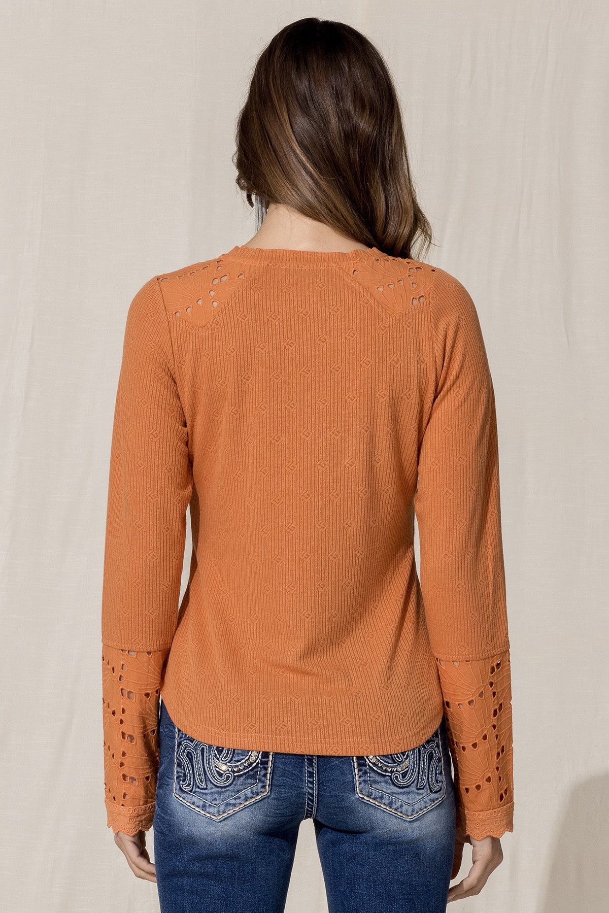 Eyelet Detail Knit Top sold by Miss Me product image thumbnail 2
