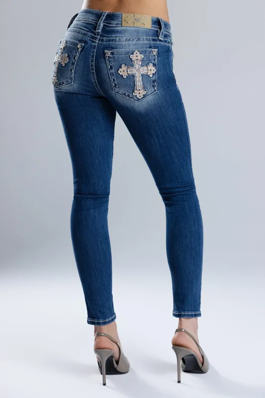 Azrael Cross Skinny Jeans sold by Miss Me