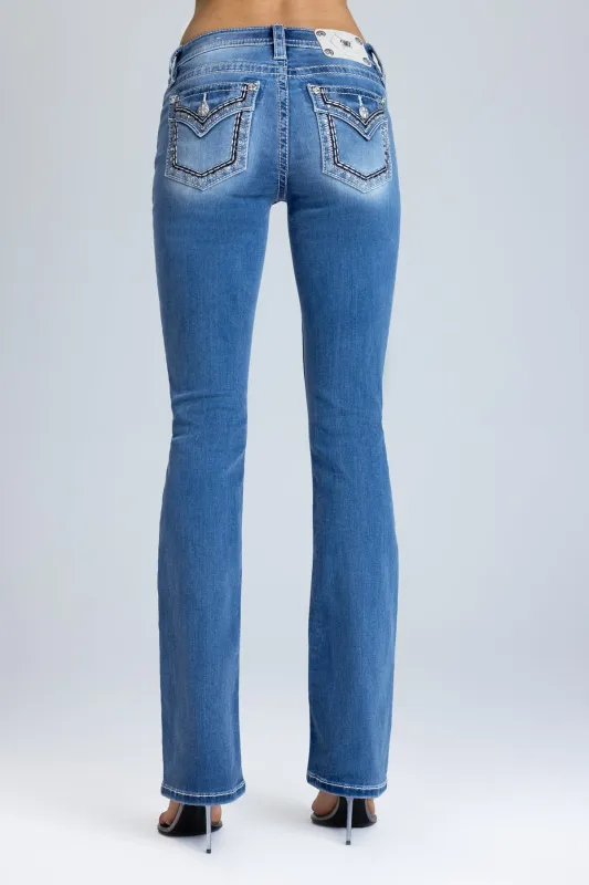 Araiza Stitched Bootcut Jeans made by Miss Me