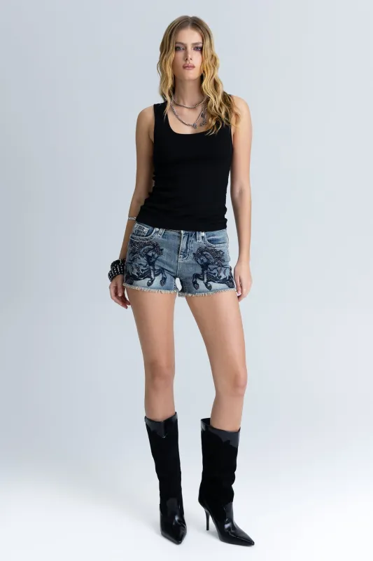 Dilrose Crystal Horse Shorts sold by Miss Me