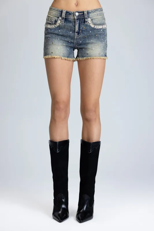 Savannah Studded Shorts sold by Miss Me