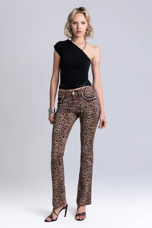 Zara Leopard Bootcut Jeans made by Miss Me