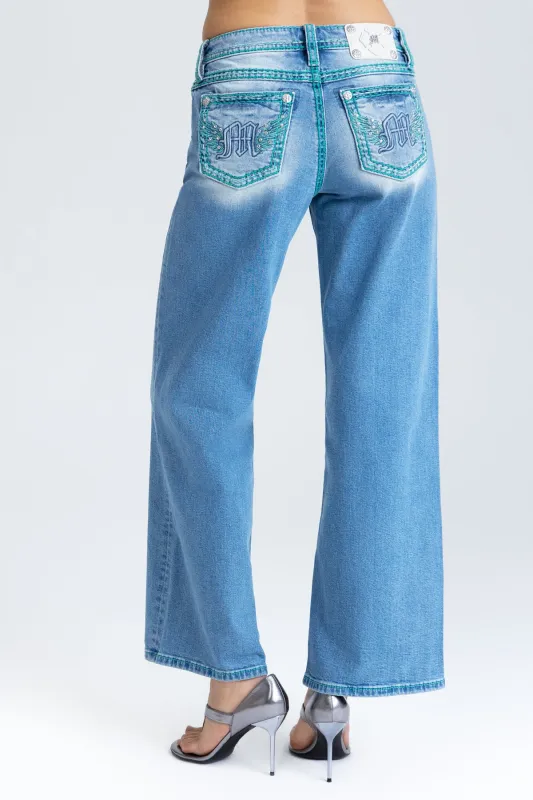 Velocity Stitched Wide Leg  Jeans made by Miss Me