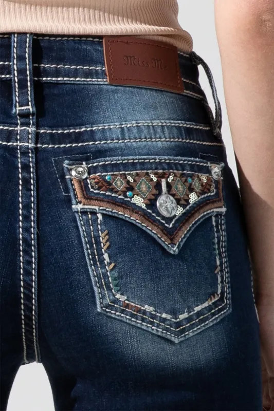 Aztec Accent Bootcut Jeans sold by Miss Me