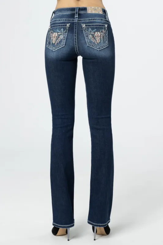 Mauve Longhorn Bootcut Jeans sold by Miss Me