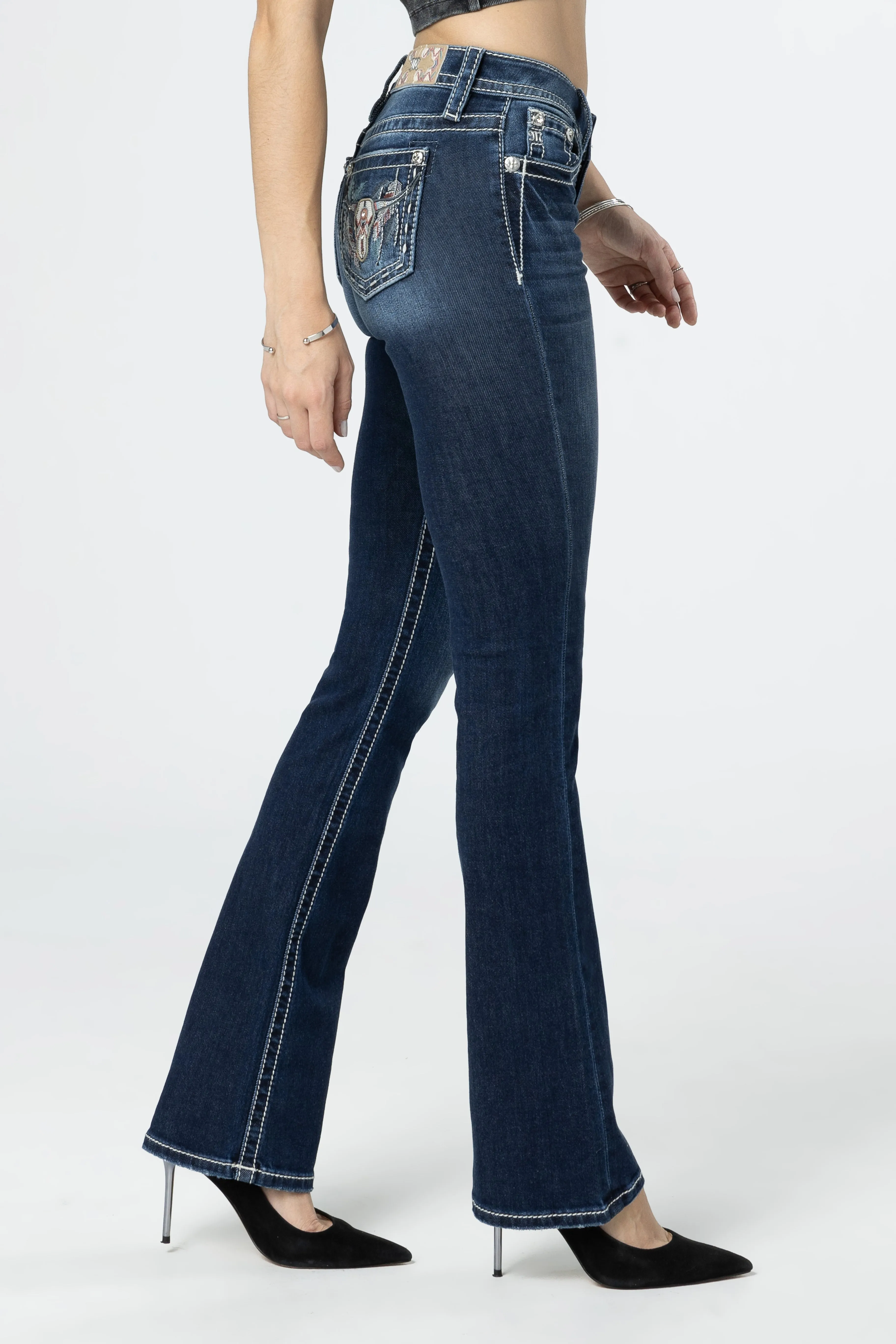 Mauve Longhorn Bootcut Jeans sold by Miss Me product image thumbnail 3