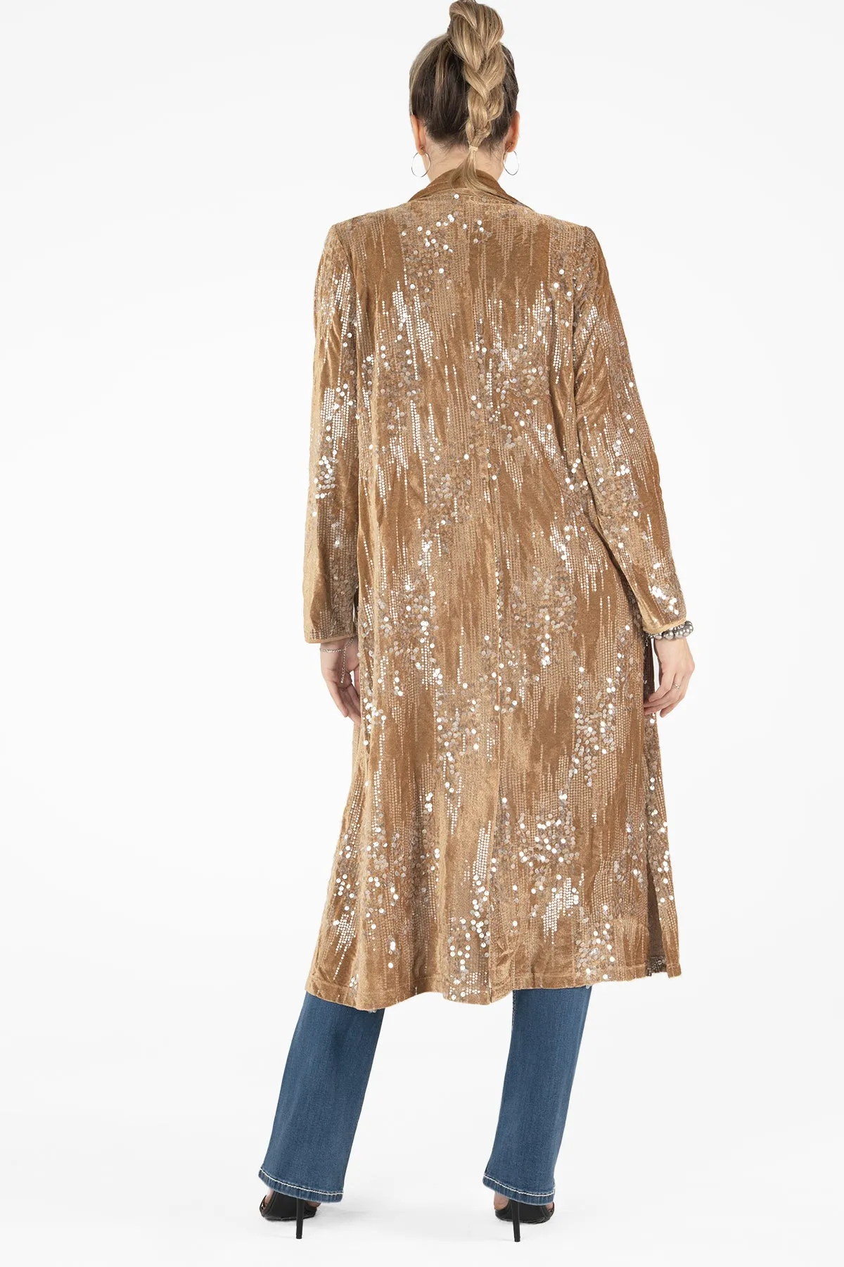 Chevron Sequin Long Jacket sold by Miss Me product image thumbnail 3