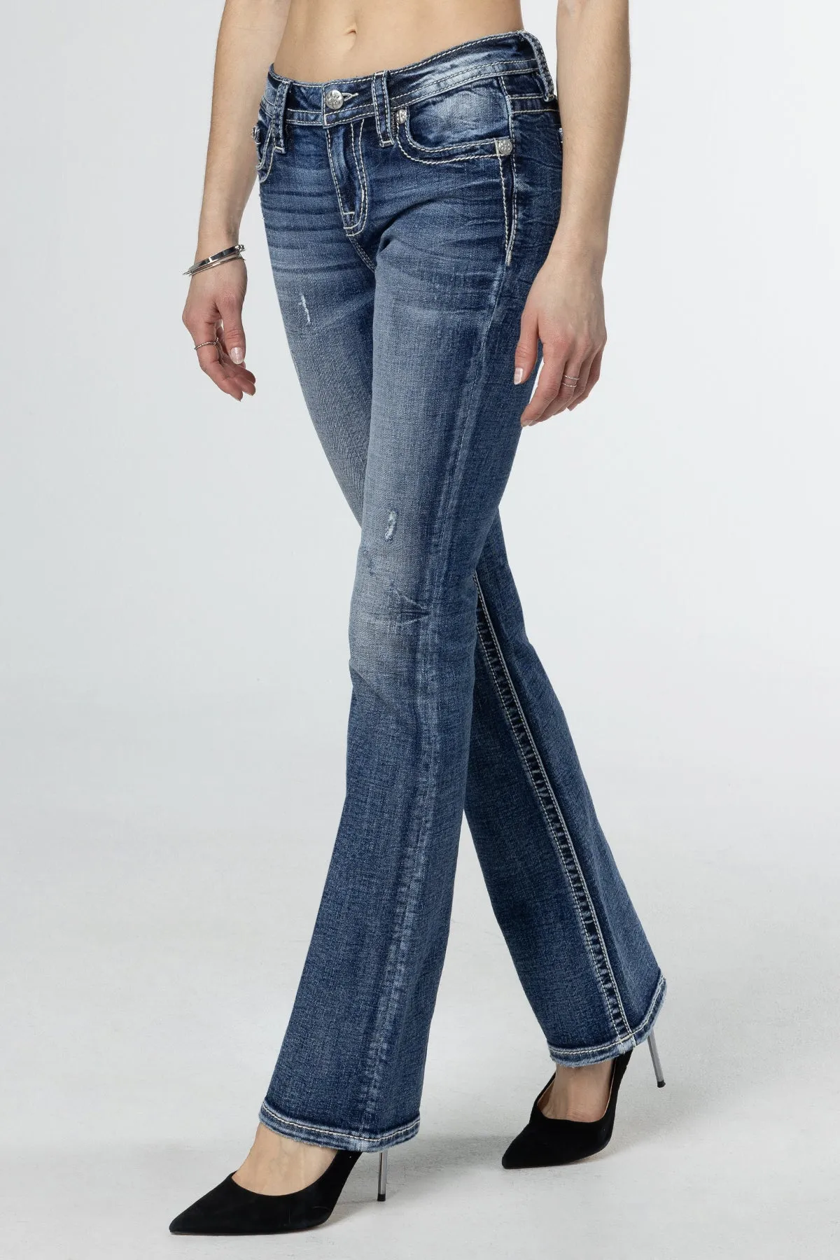 Pink and Blue Hues Bootcut Jeans sold by Miss Me product image thumbnail 3