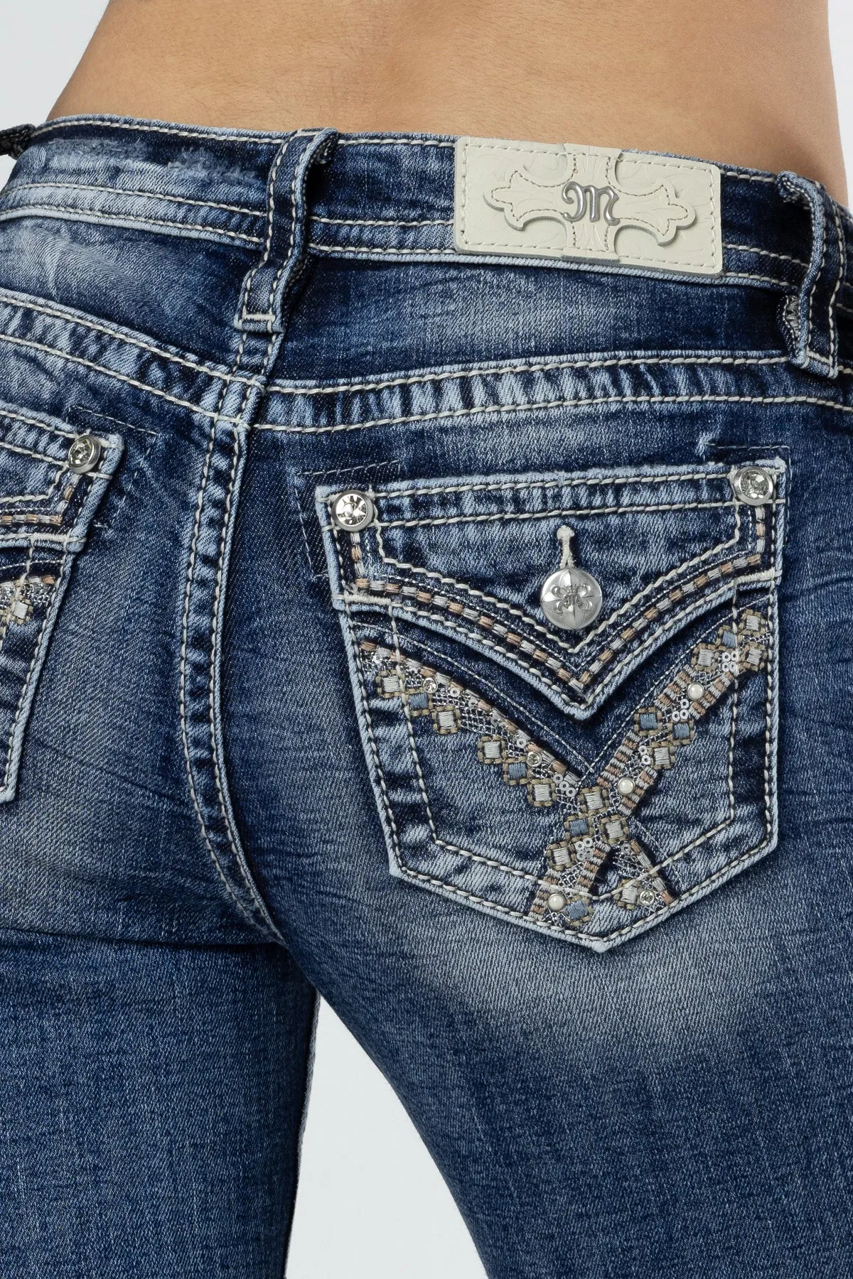 Pink and Blue Hues Bootcut Jeans sold by Miss Me product image thumbnail 4