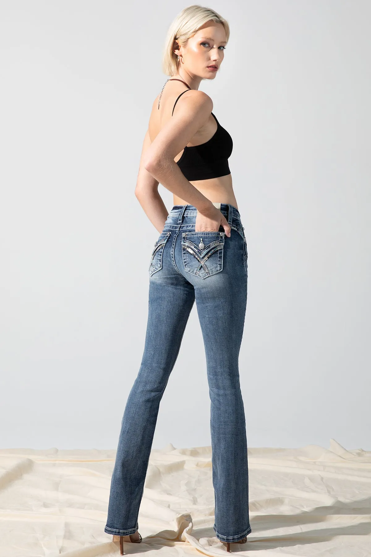 Meshy X Bootcut Jeans sold by Miss Me product image thumbnail 5