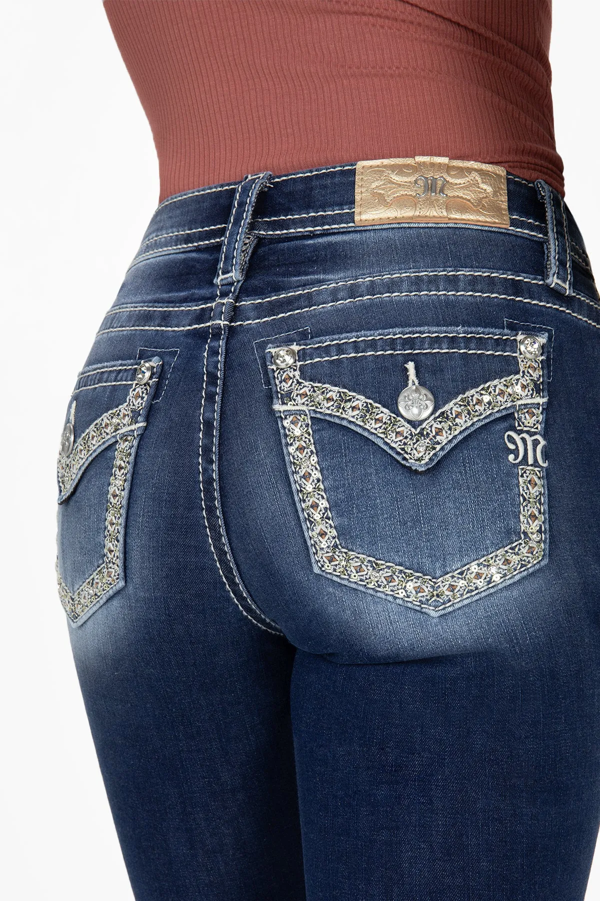 Aztec Stitch Border Bootcut Jeans sold by Miss Me product image thumbnail 4