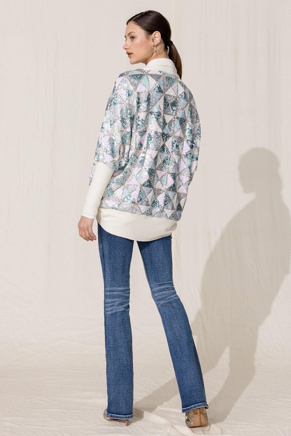 Sequin Trim Cardigan sold by Miss Me product image thumbnail 5