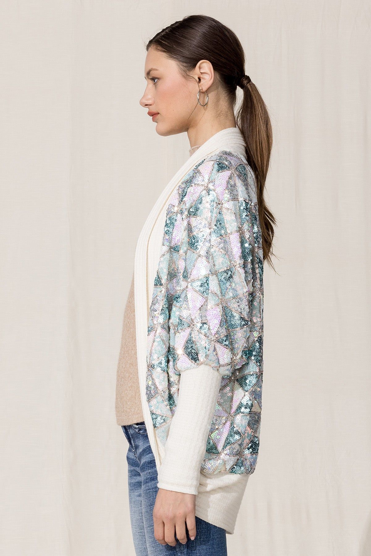 Sequin Trim Cardigan sold by Miss Me product image thumbnail 4