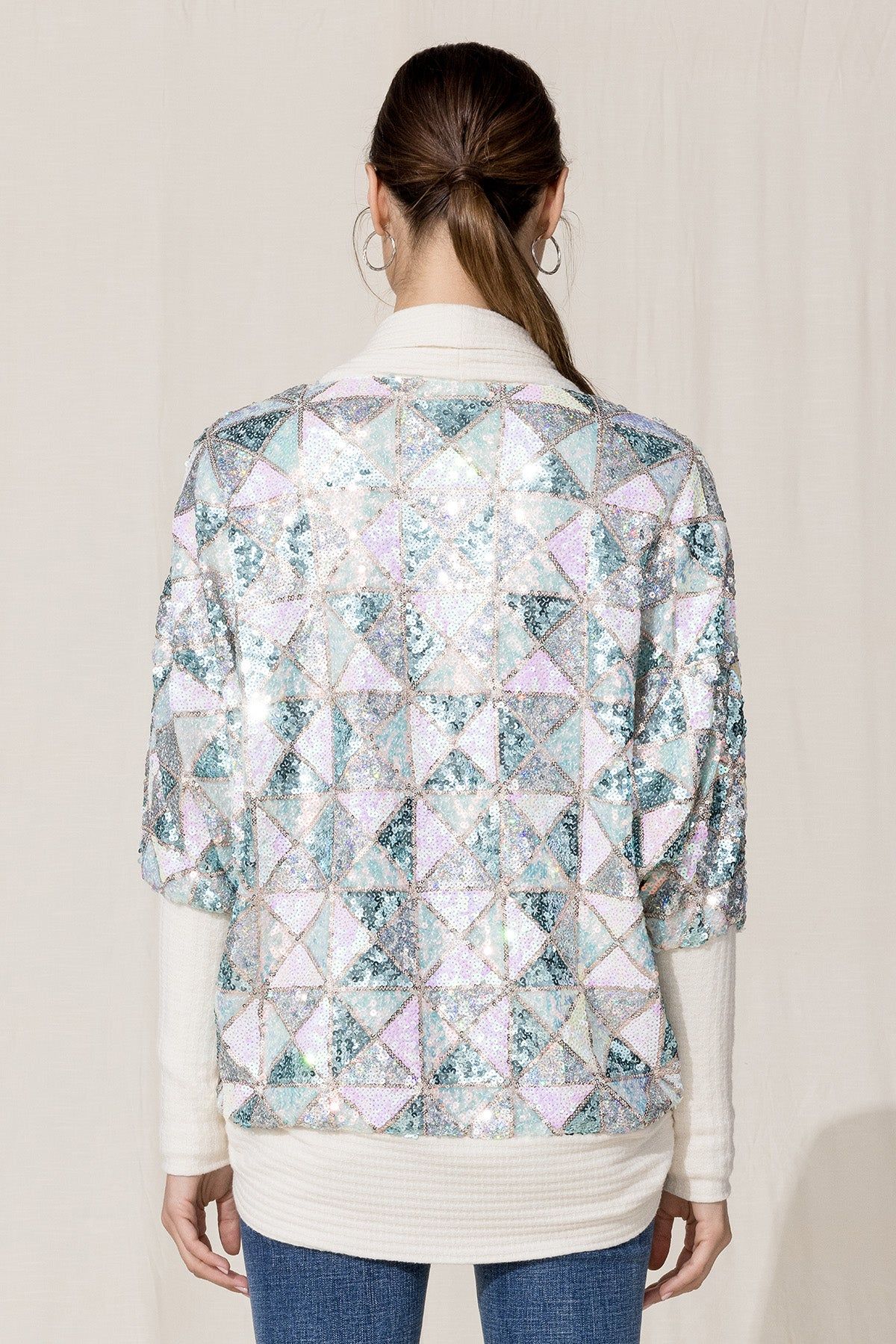 Sequin Trim Cardigan sold by Miss Me product image thumbnail 3