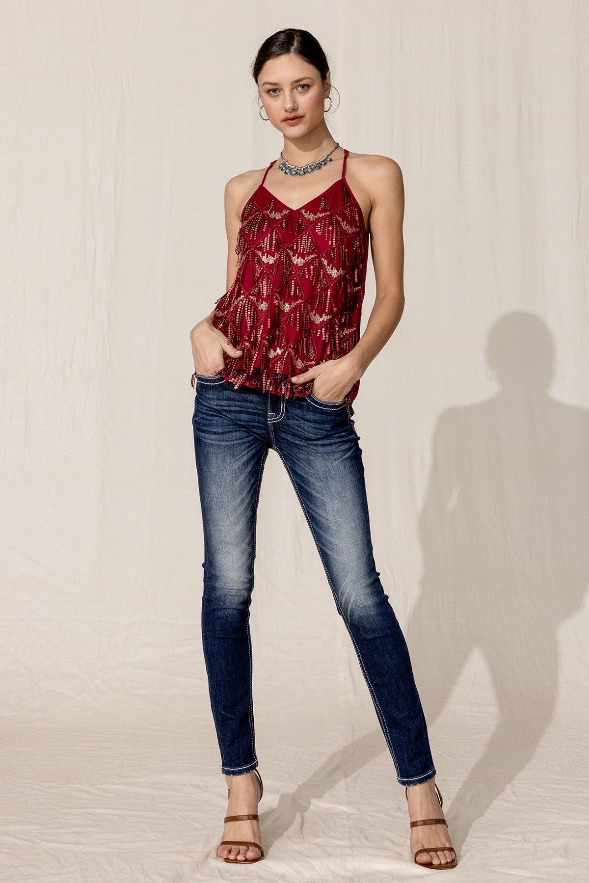 Sequin Fringe Top sold by Miss Me product image thumbnail 5