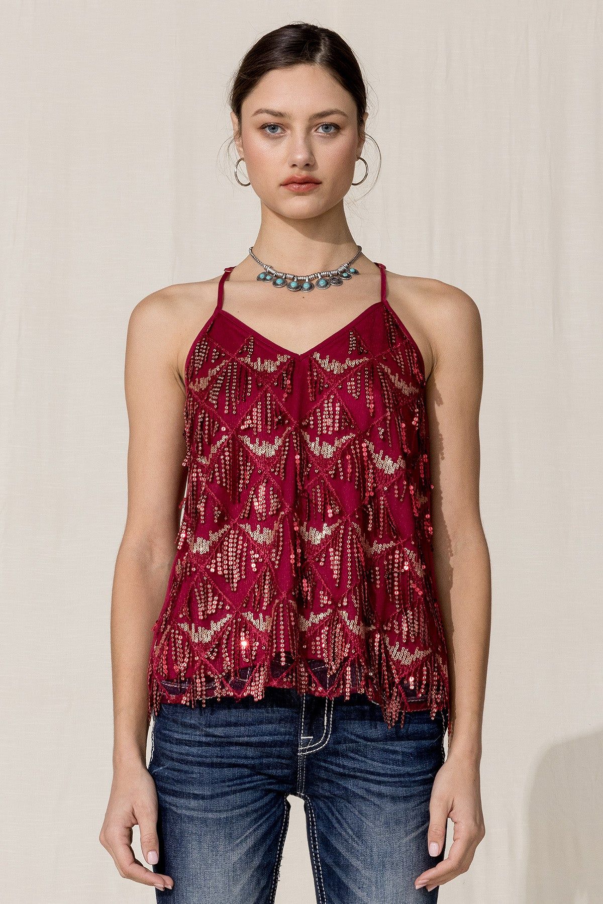 Sequin Fringe Top sold by Miss Me product image thumbnail 2