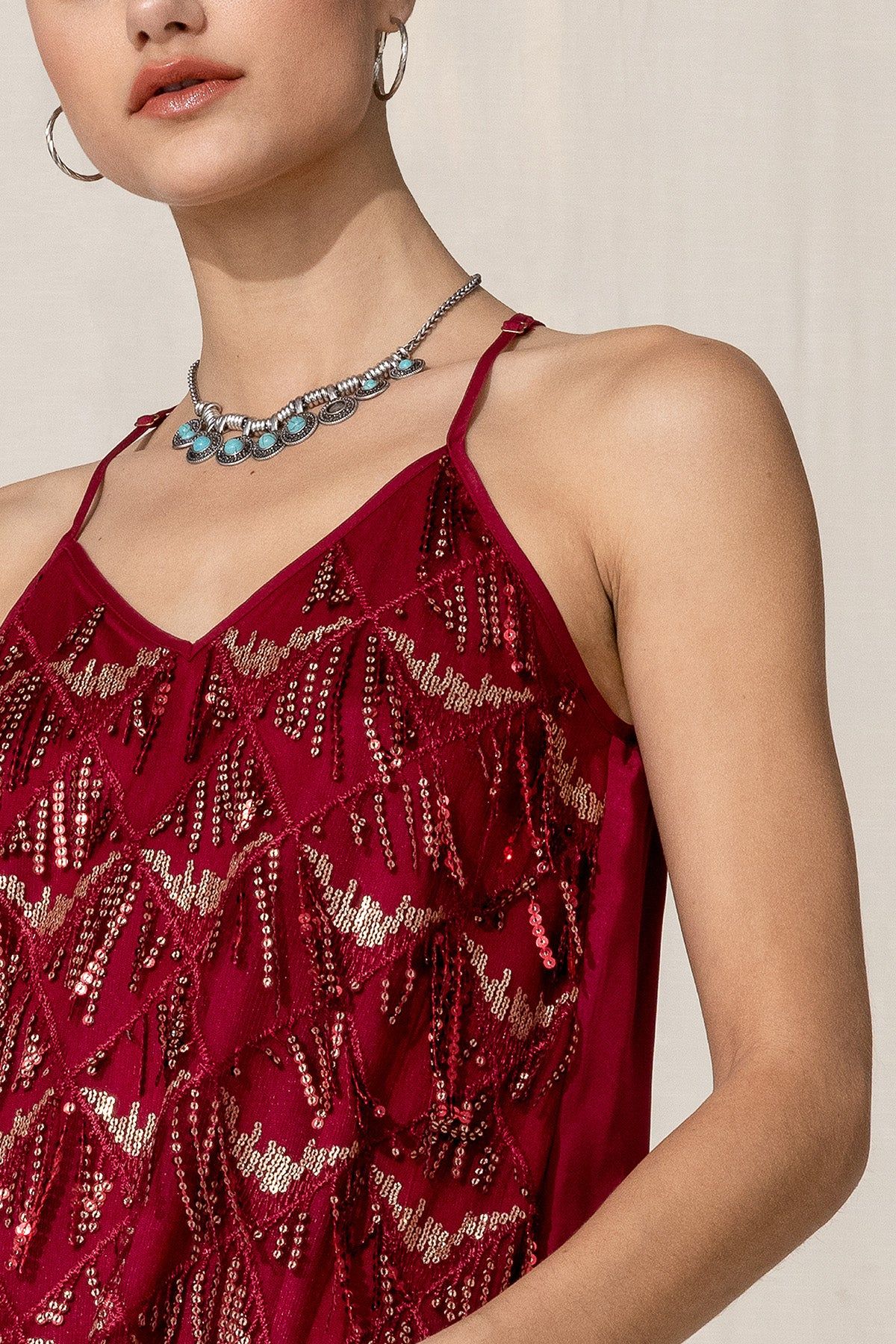 Sequin Fringe Top sold by Miss Me