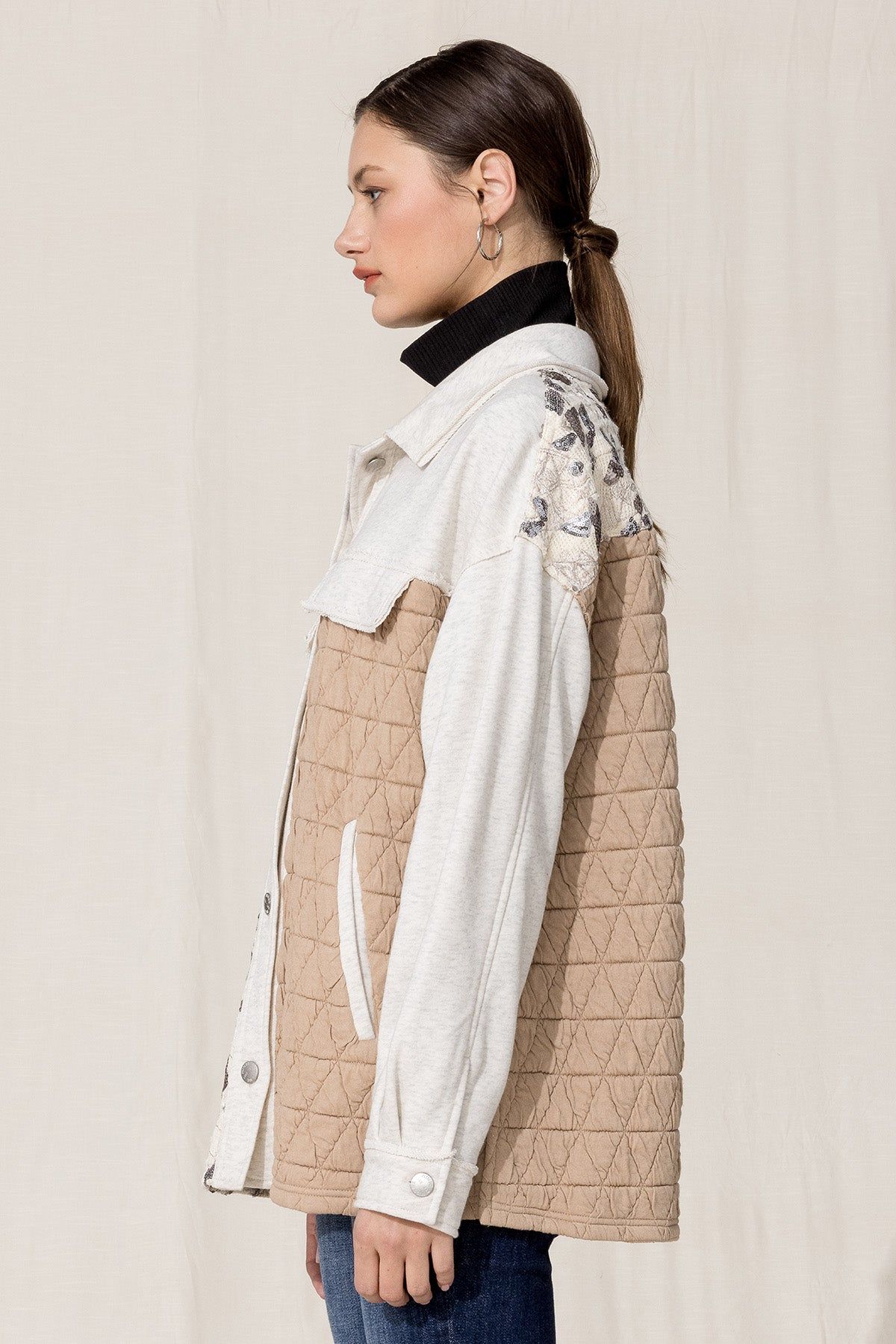 Oversized Sequin Jacket sold by Miss Me product image thumbnail 4