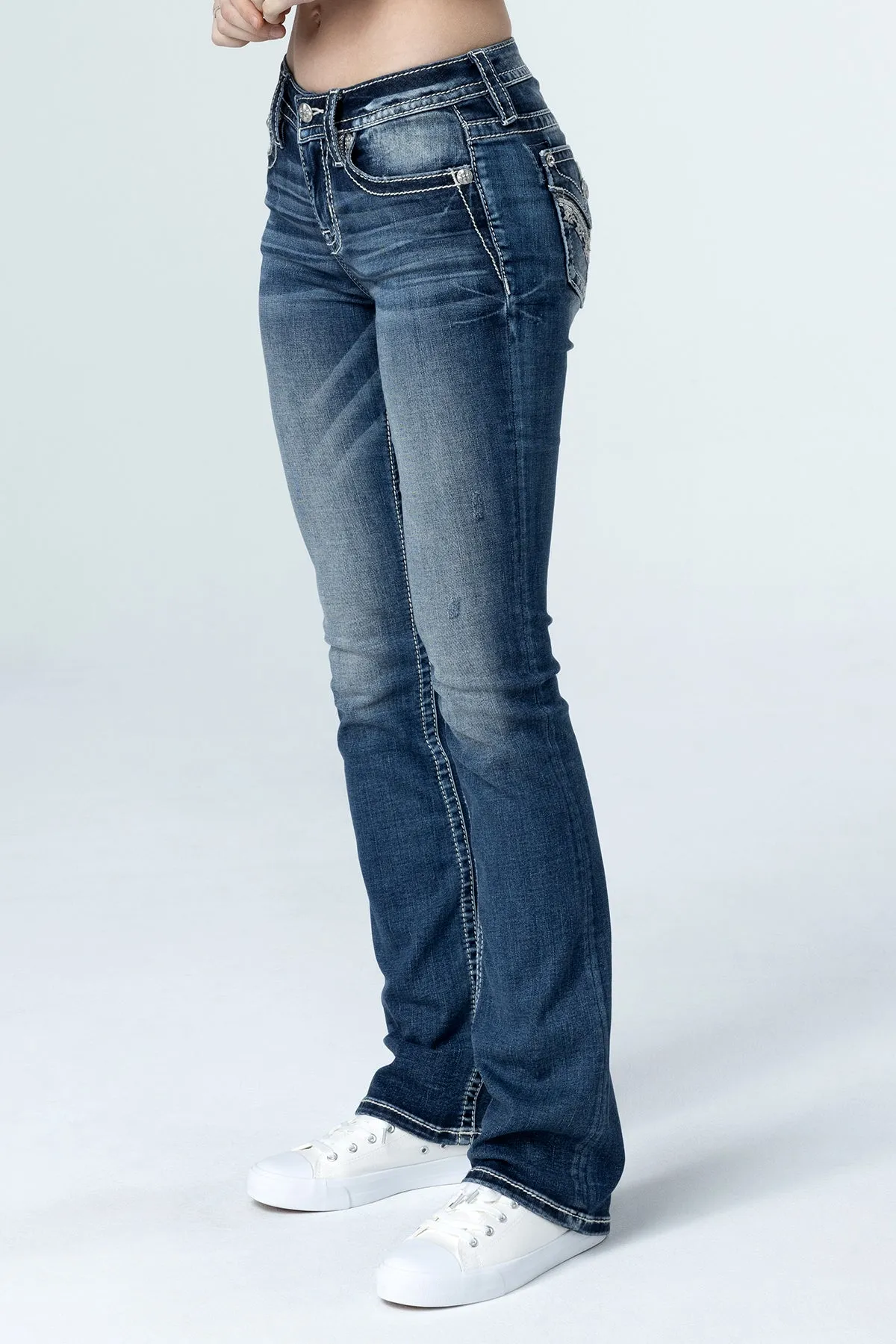 Geometric Sequin Stitch Bootcut Jeans sold by Miss Me product image thumbnail 3