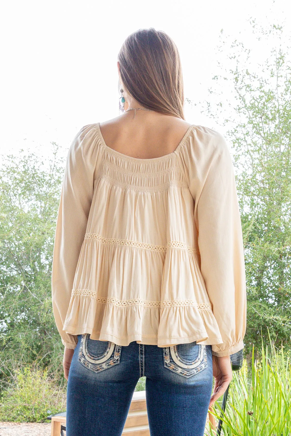 Smocked L/S Blouse sold by Miss Me product image thumbnail 2